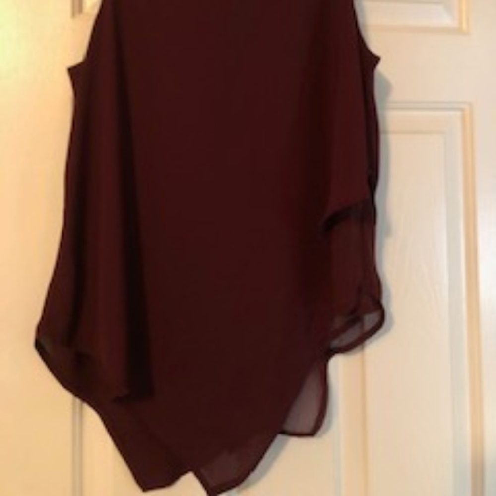 Burgundy Mossimo Asymmetrical sleeveless blouse